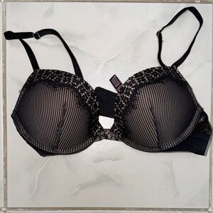 Victoria's Secret Black and Tan Bombshell Lace Bra